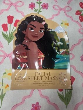 New Disney Princess Moana Facial Sheet Mask - Hibiscus Coconut Scented